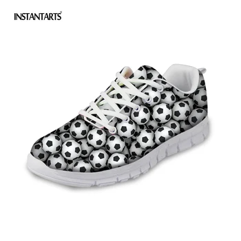 

INSTANTARTS New Design Football Baseball Puzzle Print Men Casual Shoes 3D Print Breathable Flat Shoes Stylish Daily Sneaker Shoe