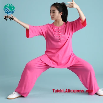 

Handmade Linen Tai Chi Uniform Wushu, Kung Fu,martial art Suit,women and man,green,pink,orange,blue,white,black