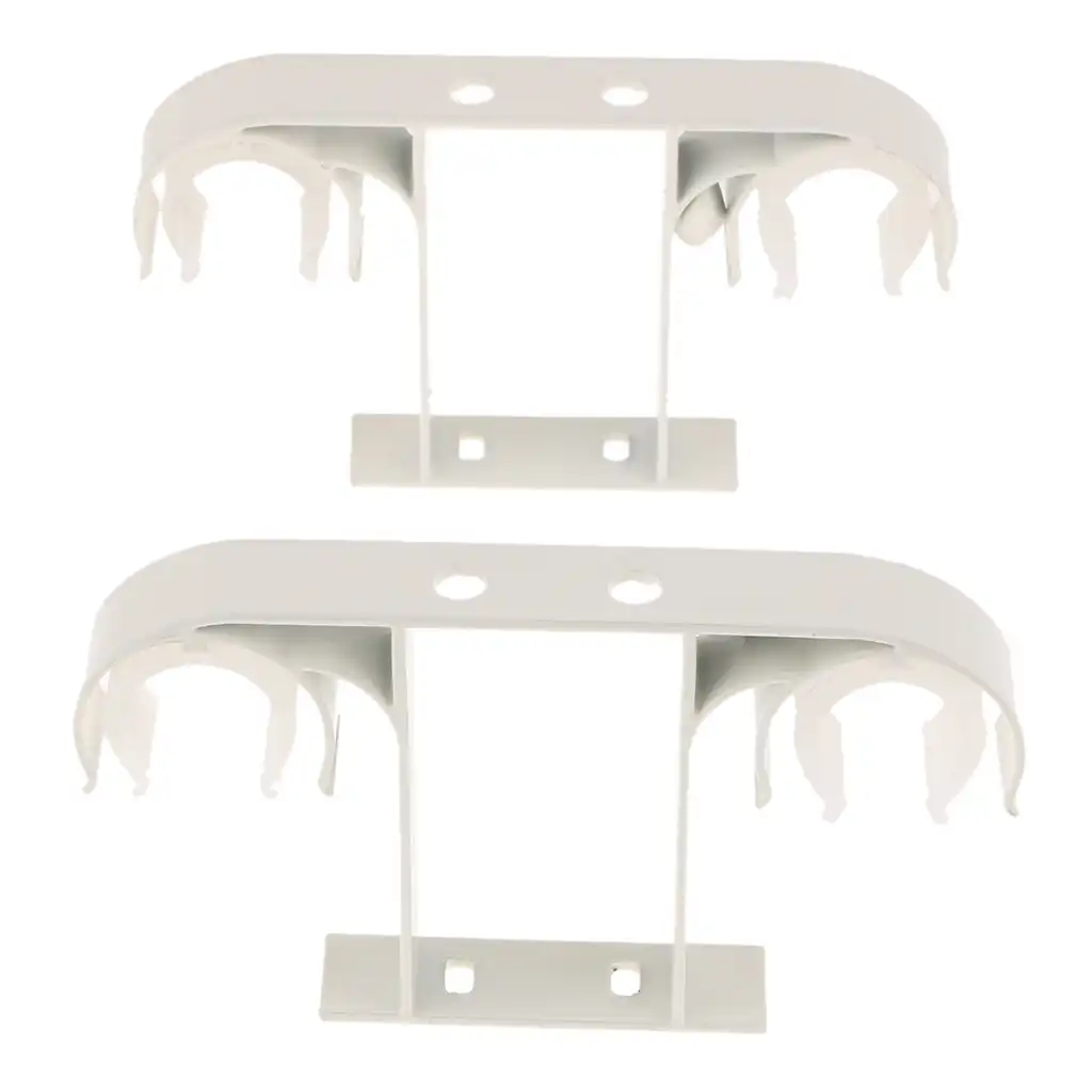 2 Piece Hard Metal Double Drape Curtain Rod Support Bracket Holder