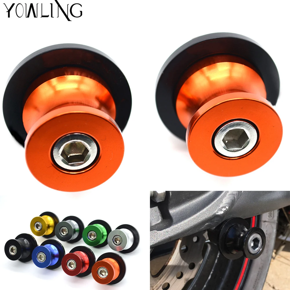 2017 High Quality CNC M10 Motorcycle Swingarm Spools slider Orange For   125 200 390 690 990  With Logo