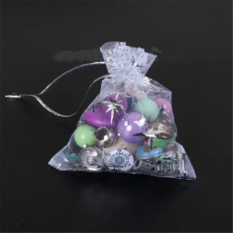 DoreenBeads модные мешочки для украшений из органзы сумки шнурок прямоугольник белая звезда подарок (полезное пространство: 11x9 см) 12 см x 10 см, 30