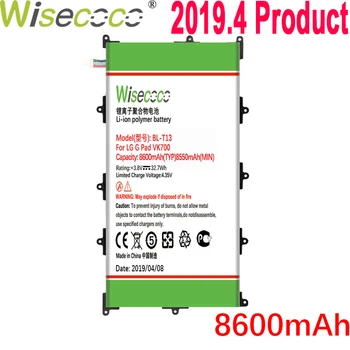 

Wisecoco 8600mAh BL-T13 Battery For LG G Pad VK700 Verizon Tablet PC Latest Production High Quality Battery+Tracking Number