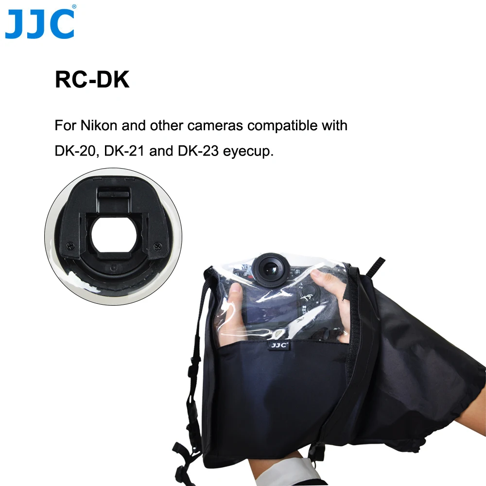 JJC дождевик Водонепроницаемый DSLR дождевик для Nikon D7200/D7500/D5100/D3000/D5/D4 камеры с DK-20/DK-2/DK-23/DK-19/DK-17 наглазник - Цвет: RC-DK