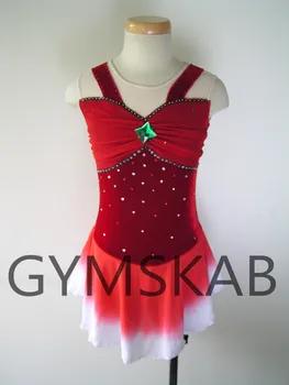 

2018 Graceful Figure Skating Dress Women's Girl's Customized Ice Skating Dress Sleeveless Gymnastics Costume 6752