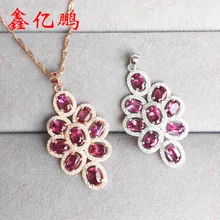 925 серебряные башня с натуральным гранатом подвески женский