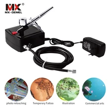 Художественная Татуировка-картина для маникюра ремесло торт Спрей модель воздуха кисти маникюрный набор Пистолет двойного действия Аэрограф, воздушный компрессор комплект