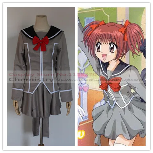 

Free shipping Tokyo Mew Mew Ichigo Momomiya school uniform Cosplay Costume