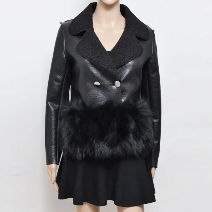 Chaqueta De Piel Mujer Invierno Caliente Cordero Cuero Abrigo Fox 1wqRdOY