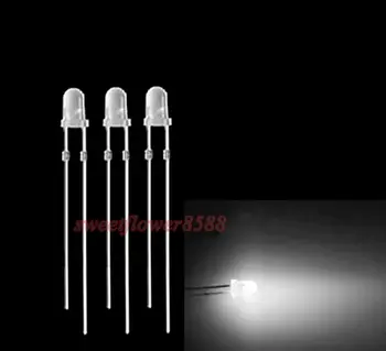 

500pcs 3mm Round Diffused White LED 8K MCD Bulb Lamp Light New Free Shipping