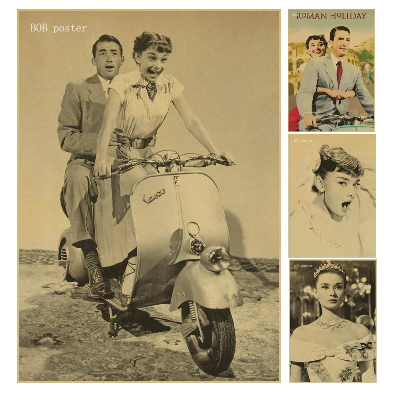 ROMAN HOLIDAY Vintage Movie Film Poster A4,A3,A2,A1 Home Wall Art Print
