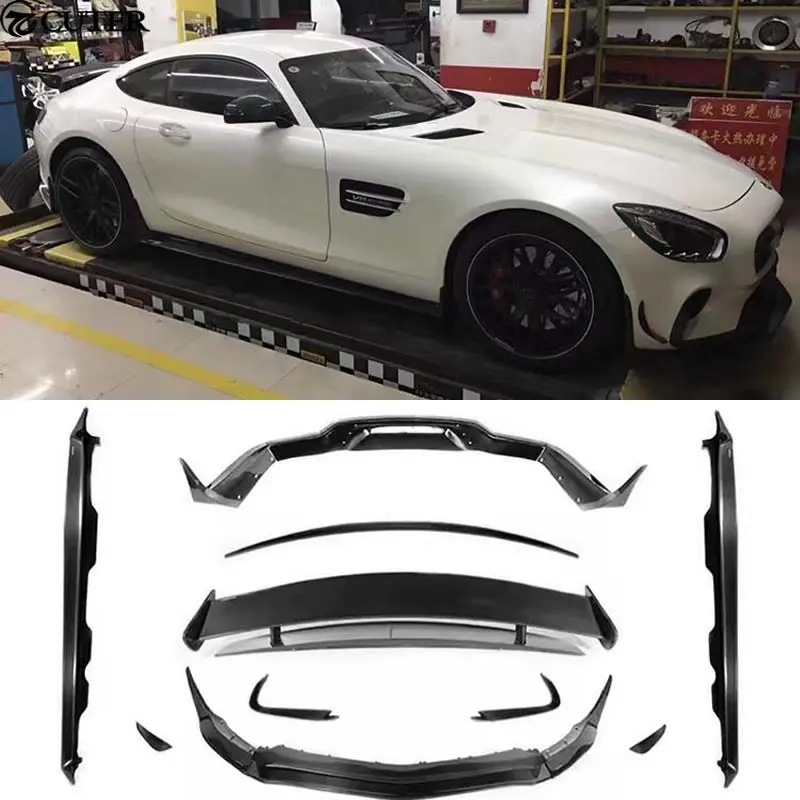 AMG GT GTS автомобильный комплект кузова из углеродного волокна передний бампер для губ задний диффузор боковые юбки задний спойлер для Mercedes Benz AMG GT GTS 15-16