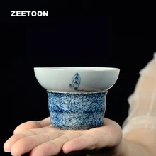 Винтаж Цзиндэчжэнь голубой и белый фарфор Лотос чайное ситечко Китай чайный набор кунг-фу Чайный фильтр кунг-фу чайный сервиз аксессуары