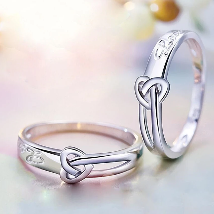 Couples ring temperament concentric openings on the ring carved word love fashion jewelry wedding ring a pair of sell