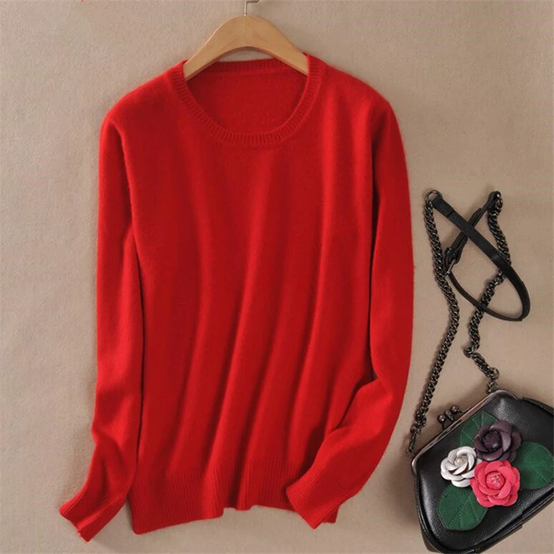 Aliexpress.com : Buy Women Autumn Cashmere Blend Sweater O Neck ...