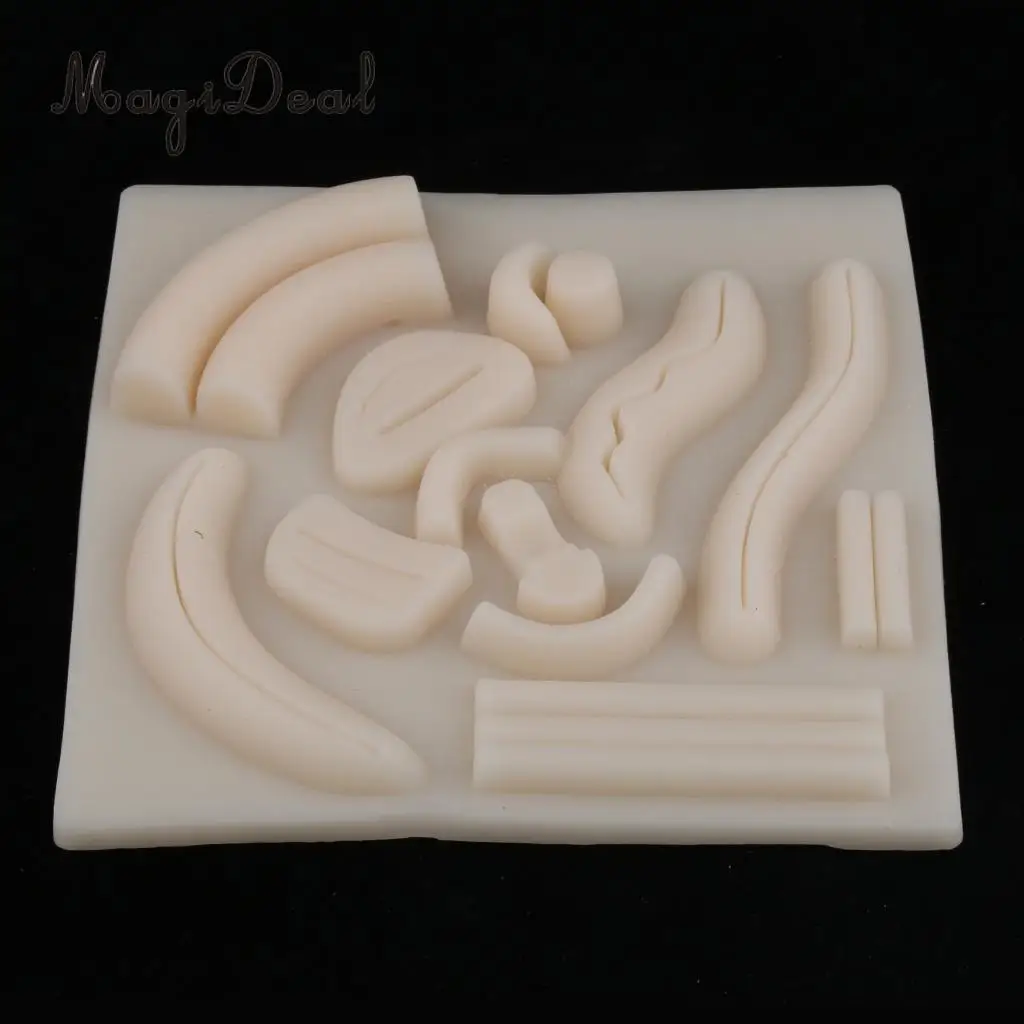 Medical Suture Training Practice Simulation Human Skin Model Pad with Wounds, Teaching Tool