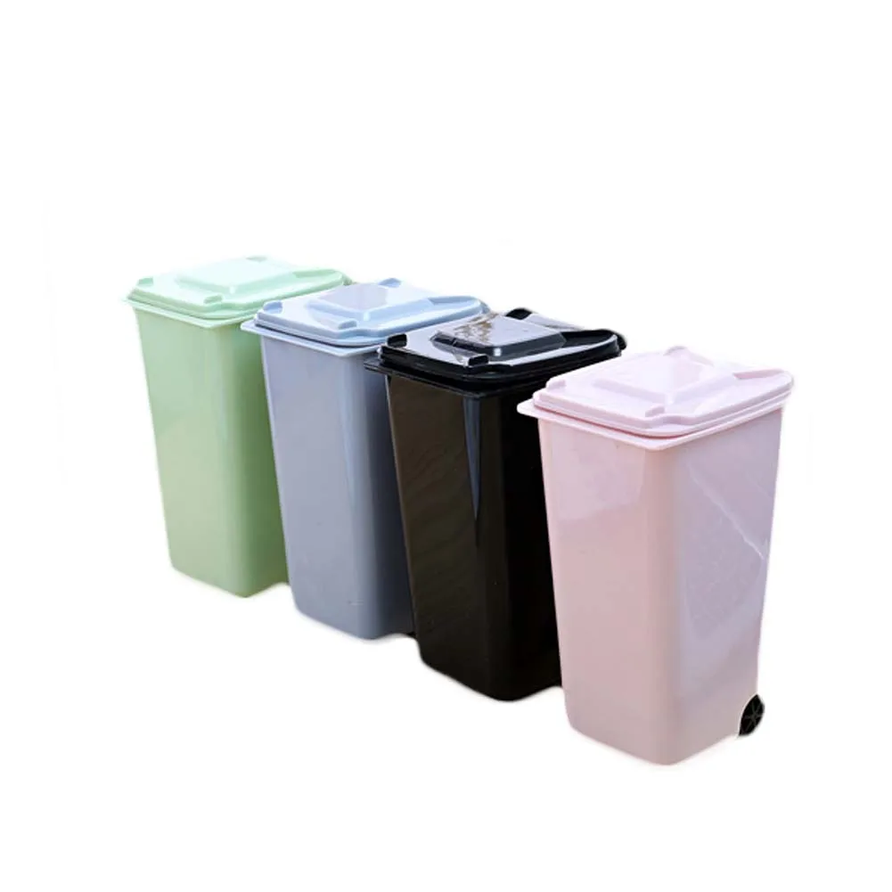 Creative Plastic Desktop Flip Trash Fashion Mini Desktop Garbage Cans