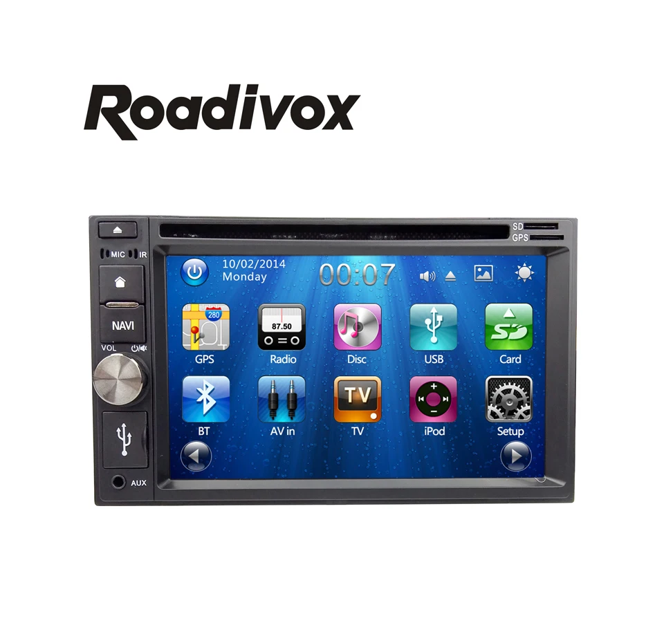  6.2" Universal double din car dvd player touch screen Bluetooth 2din car radio fm/am rds car audio steering-wheel subwoofer 