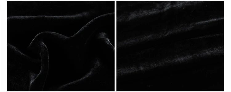 1 метр шелковая велюровая ткань для шитья бархатная ткань однотонная ткань элегантная telas жир четверти стеганая для лоскутного шитья ширина 55 дюймов - Цвет: 7 black
