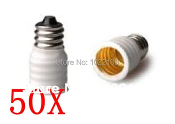

50pcs E12 to E14 LED Socket adapter lamp base E12-E14 Converter Extender bulb base lamp holder Free Shipping With Tracking No.