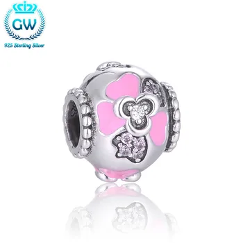 

Alicia En El Pais De Las Maravillas 925 Silver Flower Enamel Charm Fits Charm Bracelet Diy Making Jewelry Brand GW D183