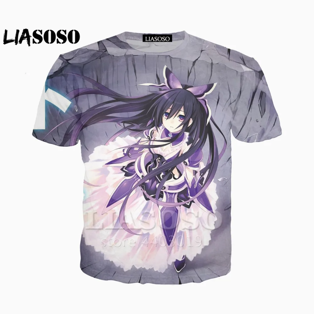 LIASOSO 2018 3D принт женские и мужские Япония аниме DATE A LIVE для девочек футболка с