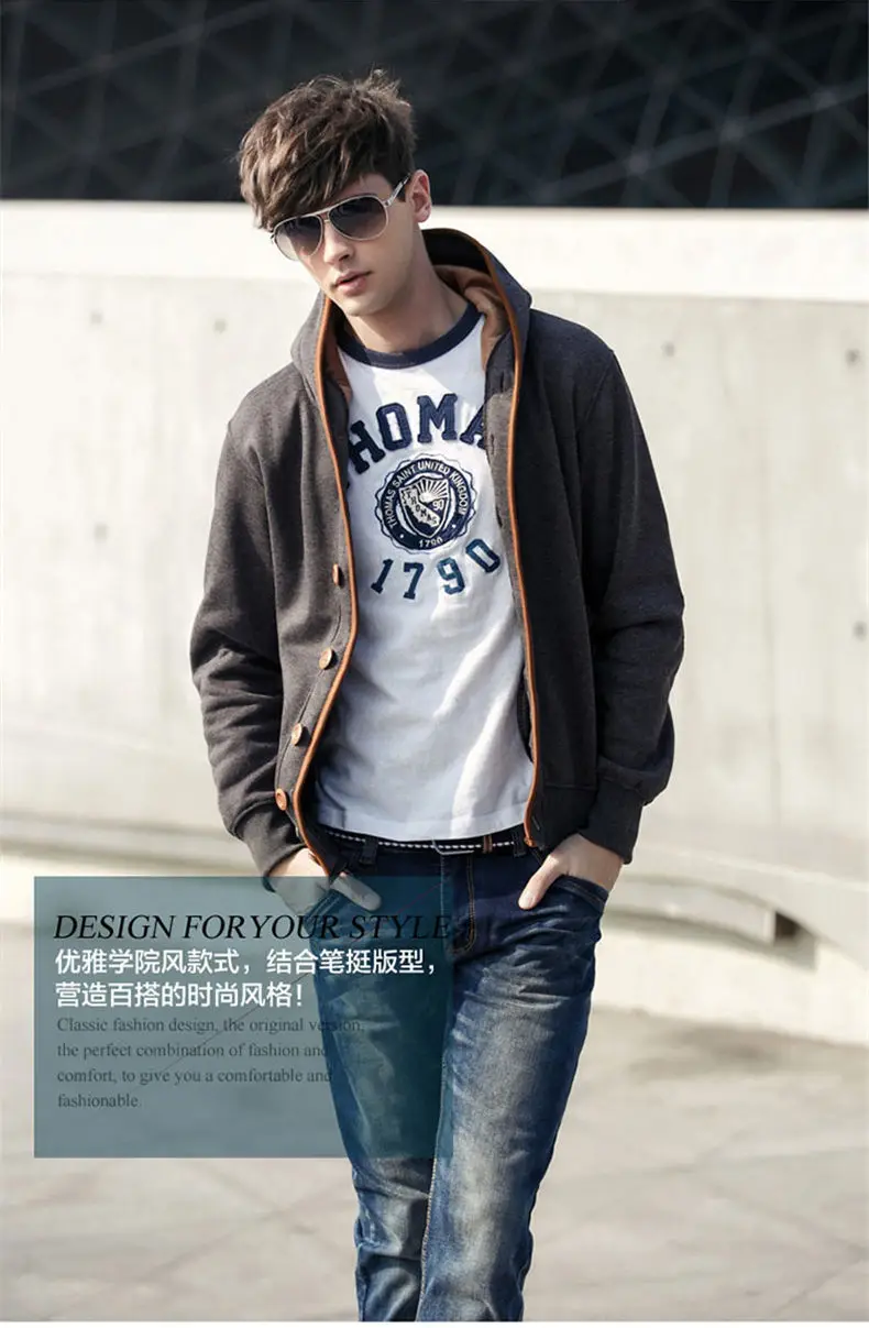5Colors Men Sweatshirts Cardigans Autumn Spring Hoody Tops Casual Hoodies Men Male Streetwear Muls Brand Clothes M-3XL 2019 New 8