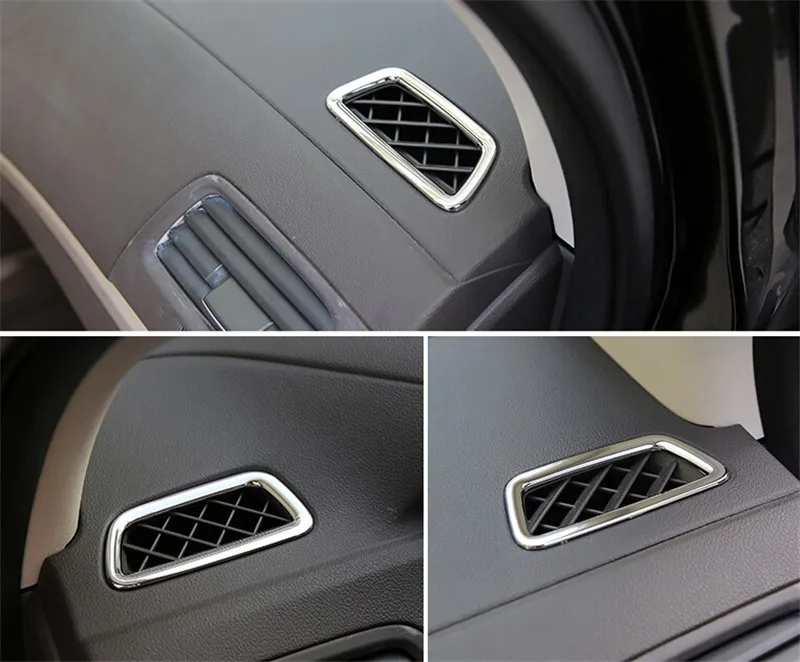 Car accessories upper outlet  trim air conditioning decoration circle cover For Honda CRV CR-V 2012 2013 2014 ABS chrome 2pcs (4)