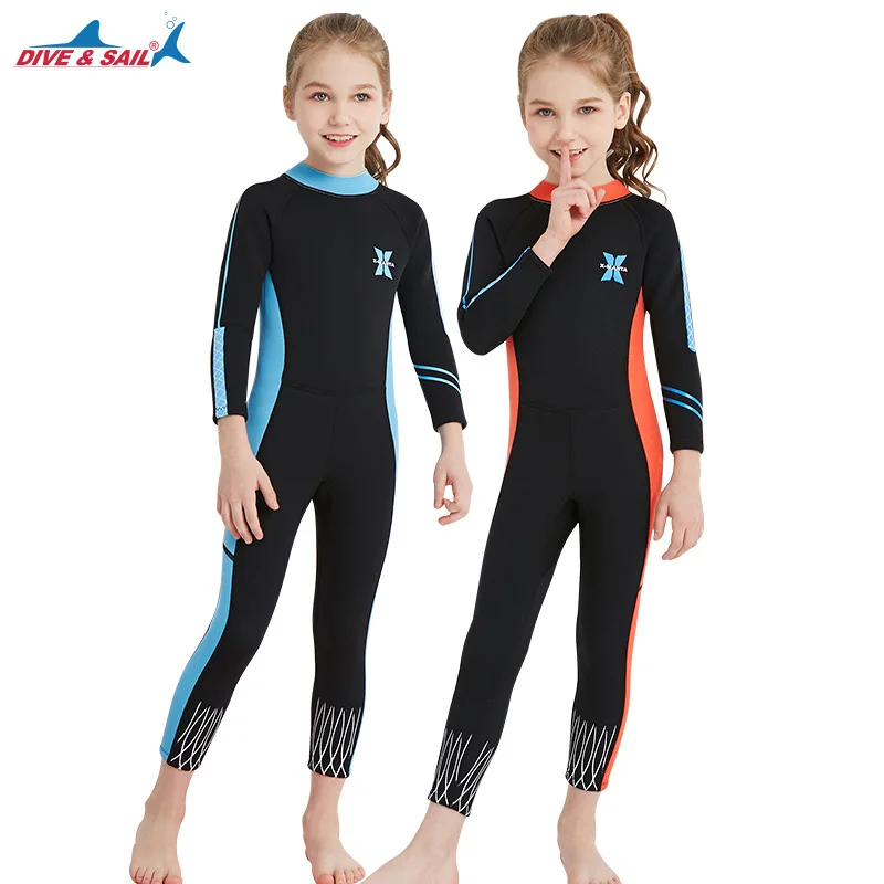 Детский костюм для дайвинга lycra2.5 мм сиамский теплый подводного плавания с
