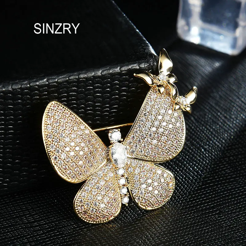 SINZRY 2018 new cubic zirconia micro paved butterfly brooches pin brilliant Korean stylish scarf buckle for women цена SINZRY 2018 new cubic zirconia micro paved butterfly brooches pin brilliant Korean stylish scarf buckle for women цены онлайн