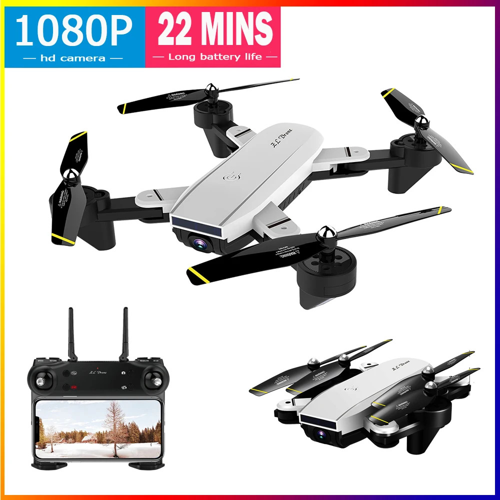 Радиоуправляемый Дрон с Wi Fi FPV 1080P камерой Квадрокоптер время полета 22 минуты