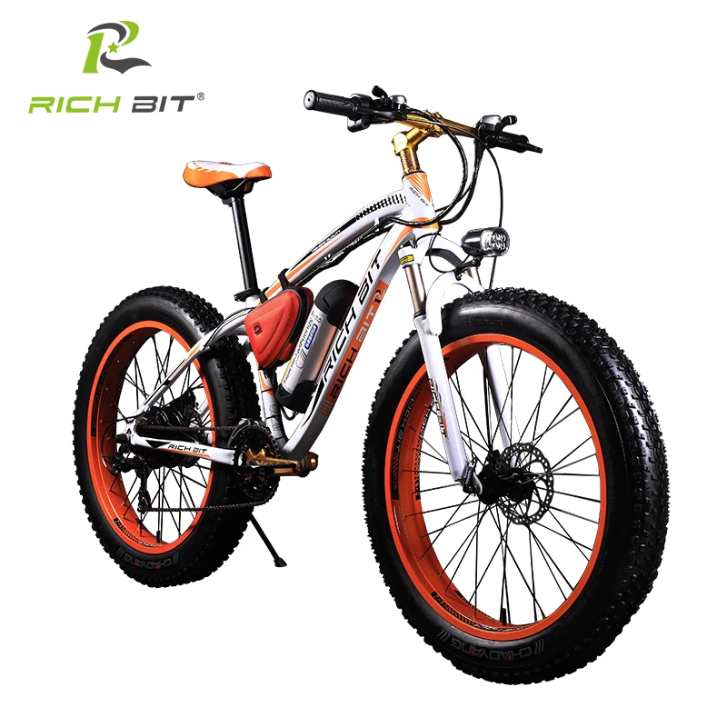 RICHBIT 36V 10.4AH Lithium Battery Electric Bike 21 Speed Electric Fat Bicycle 26 Inch Mountain Bike Road Cycling Bicycle Unisex