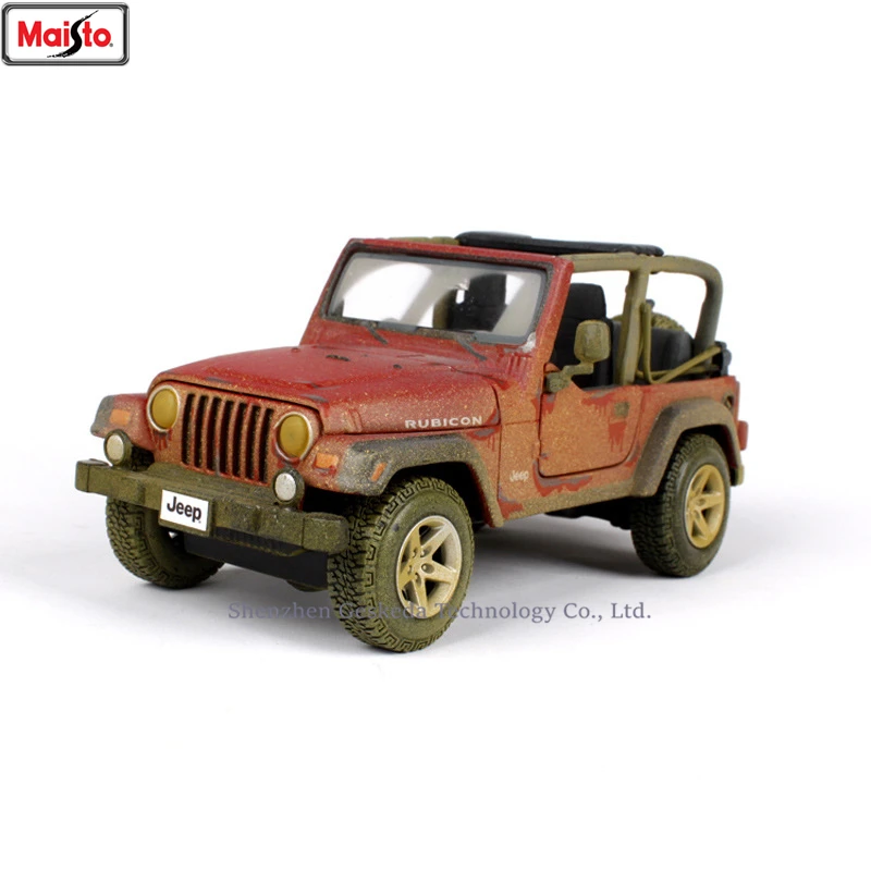 

Maisto 1:24 Old Jeep Wrangler Simulation alloy super toy car model For with Steering wheel control front wheel steering toy