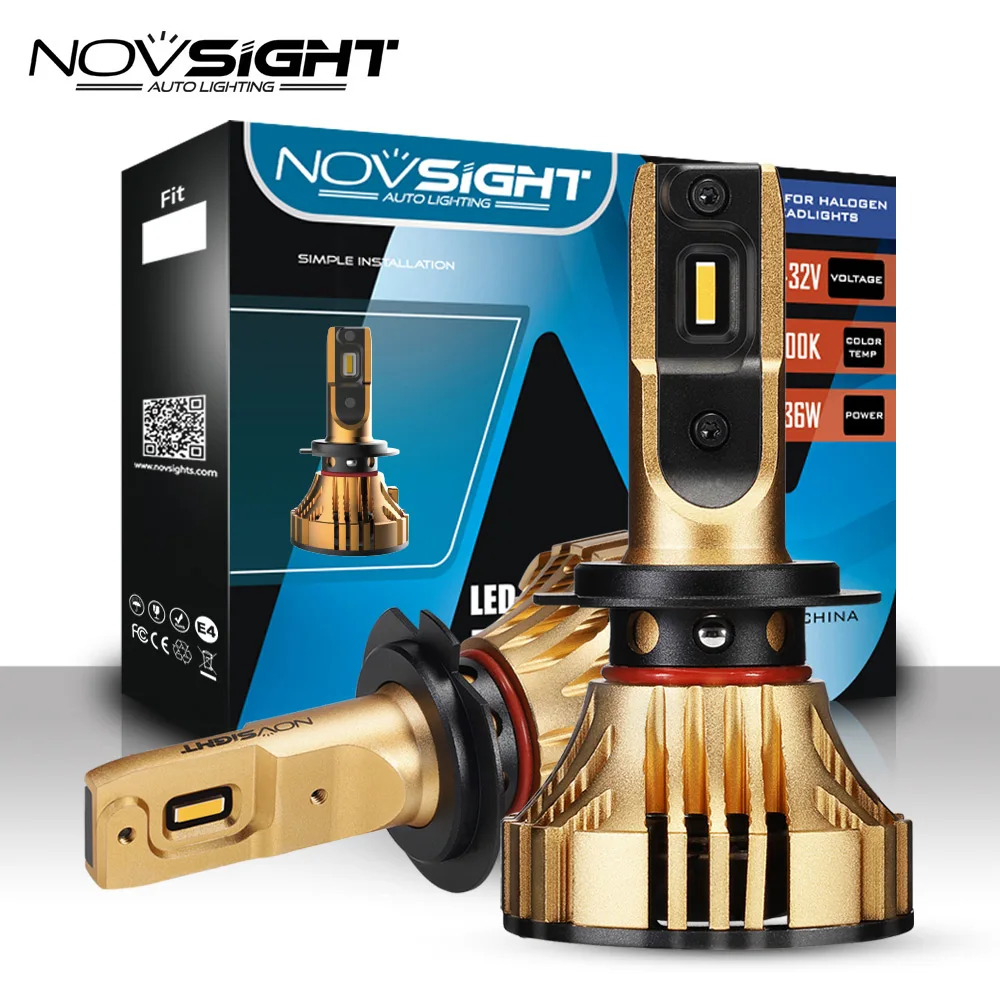 NOVSIGHT супер яркие H7 светодиодные фары H11 H19005 9006 Автомобильные лампы 72 Вт 12000LM 3000K