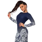 Save 8.19 on Sexy Vintage Print Flower Dot Women Mini Dress Slim O Neck Long Sleeve Feminino Bodycon Vestidos Night Club Party Pencil Dress