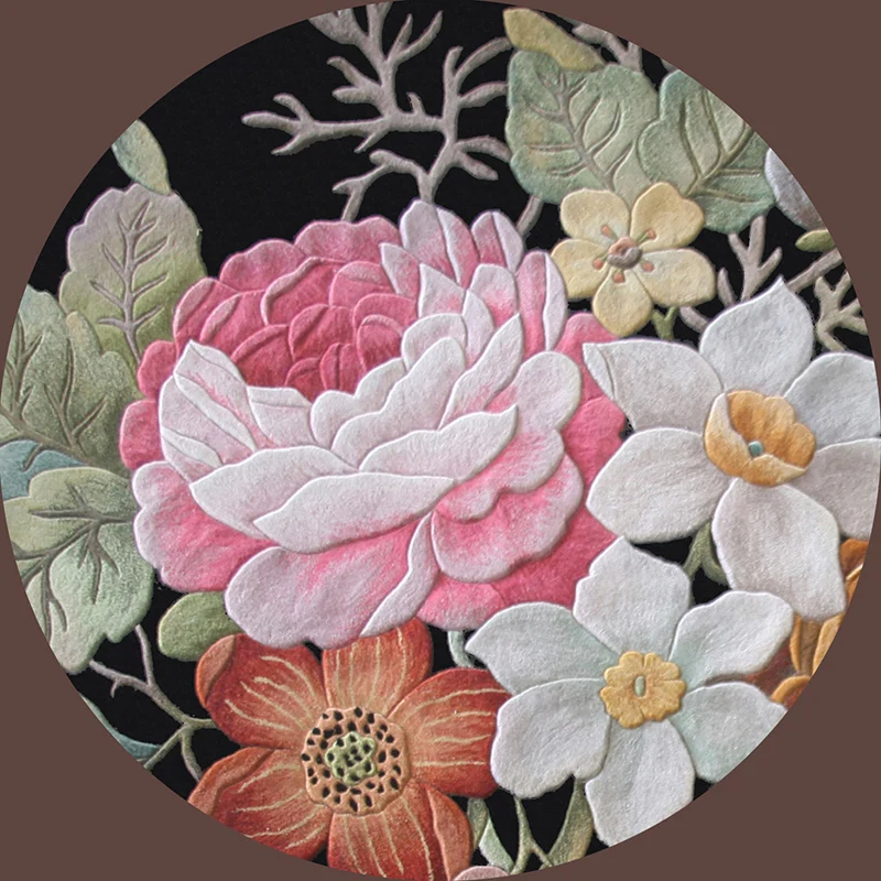 

Floral Japanese and Korean style Saure personality Round carpet Wool rugs Large size Custom carpets