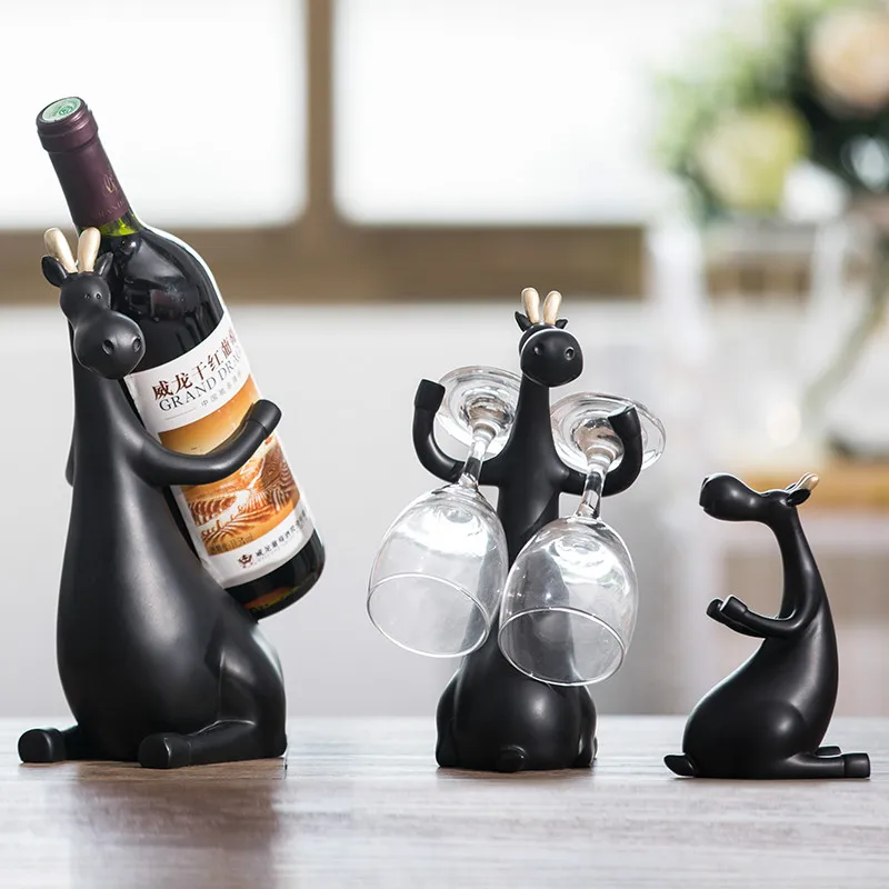 Современная креативная Подставка для бутылок красного вина из смолы, наборы для домашнего декора, статуэтки и миниатюры, свадебные украшения