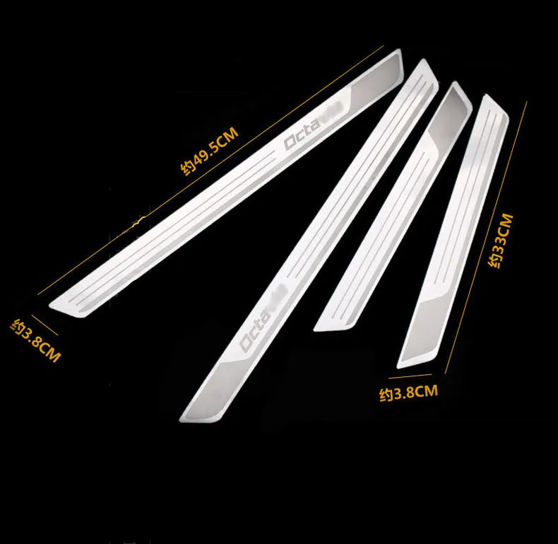 

GR-DP8 4PCS Excellent New For 2007-2015 Skoda Octavia A5 A7 Stainless steel Door Scuff Sill Plates car styling car accessories