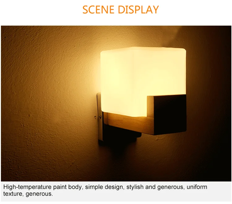 DE.SOUL Japan Style Modern Oak Wood Wall Lamps Cube Sugar Lampshade Bedroom Bedside Wall Light Home Wall Sconce 110-220V_17