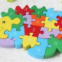 Новая деревянная игрушка животное мультфильм Ежик 26 шт. буквы и цифровые Обучающие деревянные головоломки