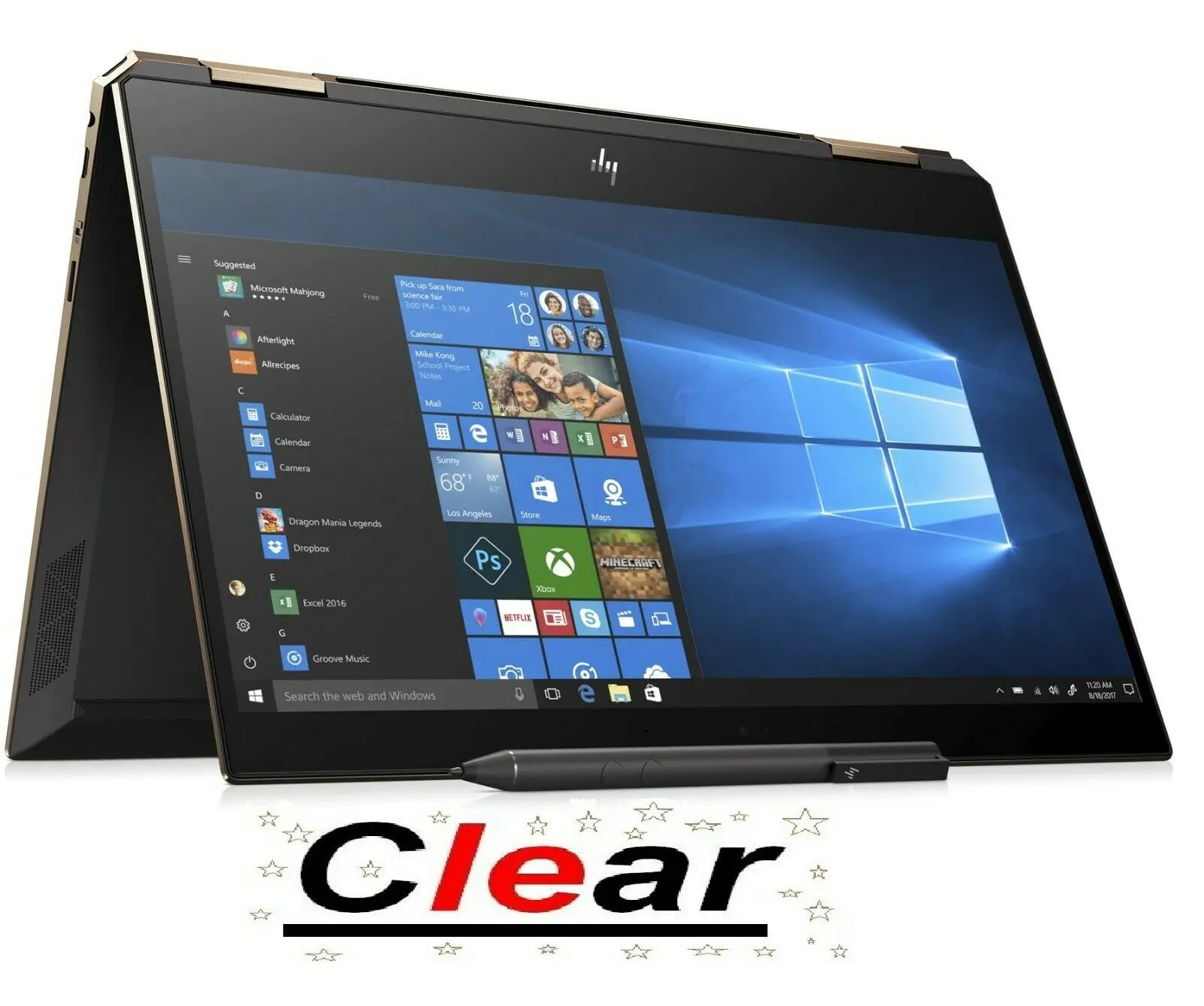 2X Ультрапрозрачная Защитная крышка для экрана фильтр 13 3 &quotHP Spectre x360 огранка