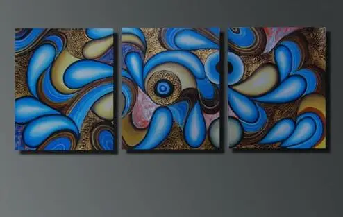 Home Decoration Oil Painting Modern Abstract Blue Geometry Shape Canvas Wall Art Pictures Hand Painted Paintings Indoor Artwork