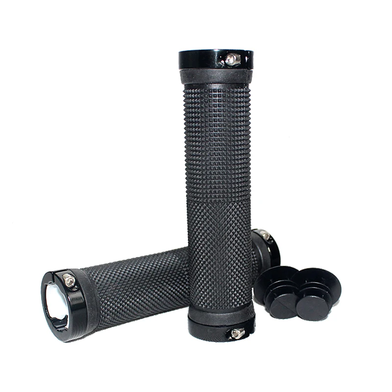 Rubber Handlebars Grips for Bicycle Bilateral Lockable Handlebars Mountain Biker Fold Bicycle Soft and Comfortable