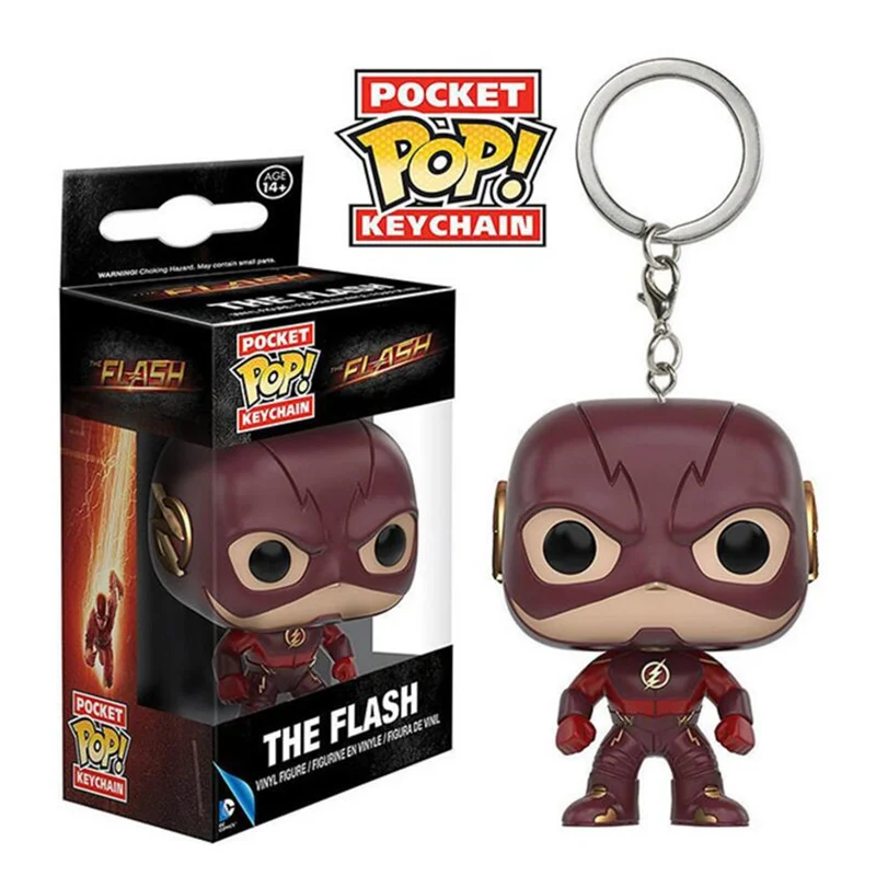 

FUNKO POP New arrival Marvel Keychain Pocket Pop Keychain The Flash Man Justice League Action Figure Collectible Model Toys Gift