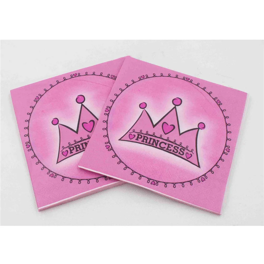 20 шт./упак. принца/принцессы короны 1 Первые бумажные салфетки/ткани для предродовой вечеринки дети мальчики девочки день рождения поставки - Цвет: 2