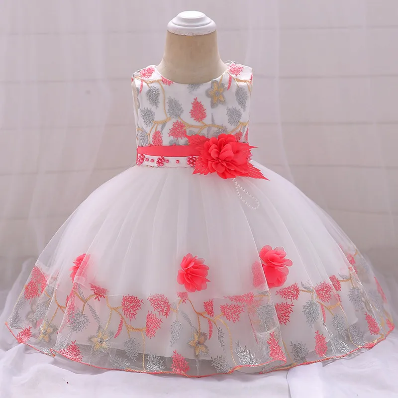 Новое платье для маленьких девочек; платье для крещения крестильное платье для девочек Одежда для младенцев Платье для первого дня рождения для Платье для маленьких девочек для маленьких детей
