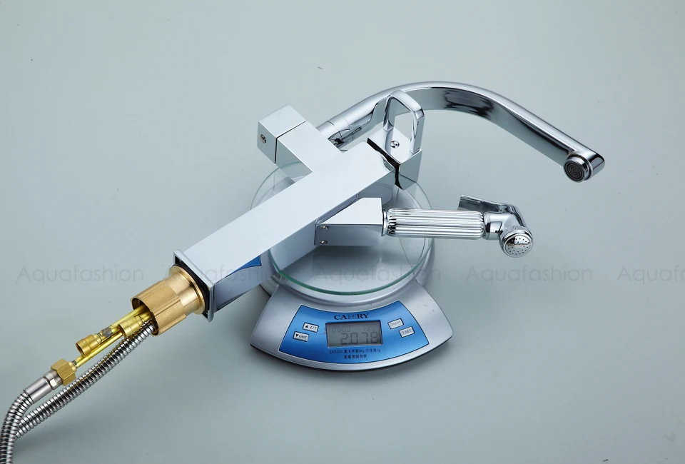 Luxury Gold Bathroom Faucets Pull Out Basin Mixer Double Spout Sink Tap Single Handle (11)