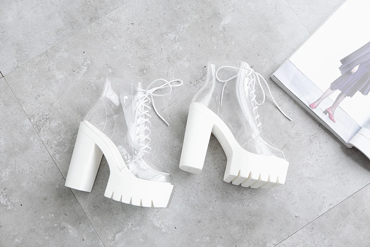 Autumn new ultra high heel transparent shoes thick with thick platform waterproof night club bar women's shoes. Autumn new ultra high heel transparent shoes thick with thick platform waterproof night club bar women's shoes.