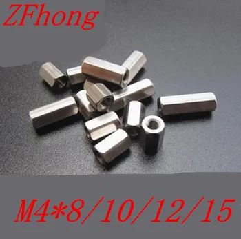 

20PCS M4*8/10/12/15 Female to female Stainless steel spacer standoff long hex nut