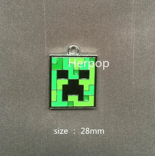 

50pcs green Cartoon anime Popular Game Enamel Metal Charm Pendants DIY Jewelry Making Mobile Phone Accessories B-034