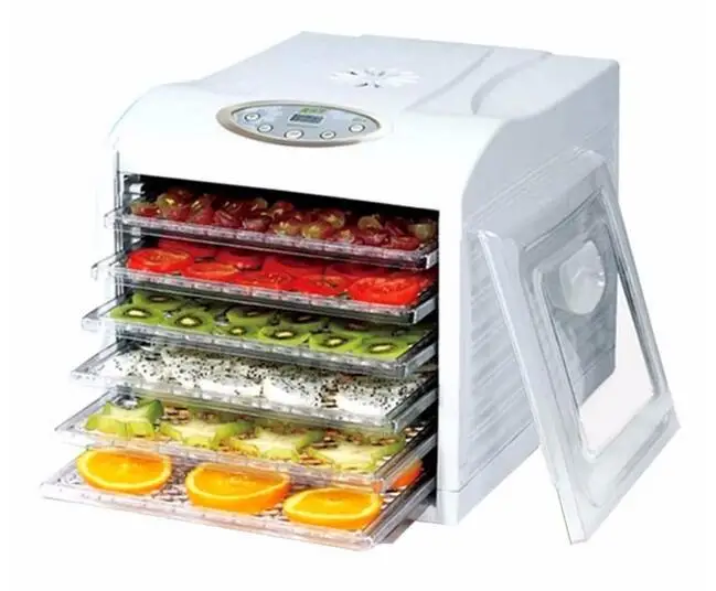 

Food Dehydrator with Six Layers Steel Electric Fruit Vegetable Drying Machine 220V Pet Food Dehydrator Stainless Steel FD-980